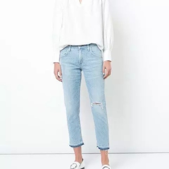 Citizens of Humanity Emerson Cropped Slim Boyfriend Lightwash Jeans Size 32 - Picture 13 of 13